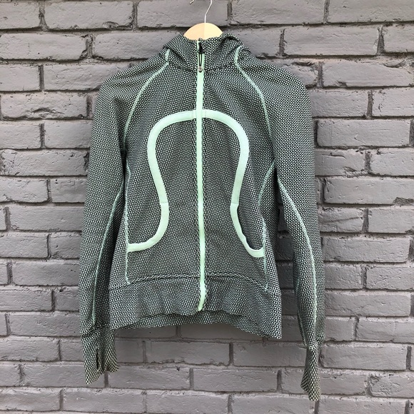 lululemon athletica Jackets & Blazers - Lululemon Mint/Black Hooded Zip Remix Hoodie 8